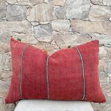 Housse de coussin vintage en laine berbère : coussin marocain, motif Boujad