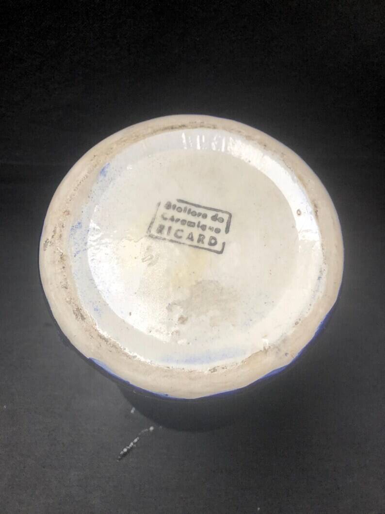 Vintage Cobalt Blue Fish Vase - Ricard Ceramics Workshop