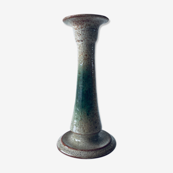 Enamelled terracotta candle holder