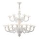 Monumental Contemporary White Rezzonico Murano Glass Chandelier