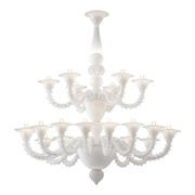 Monumental Contemporary White Rezzonico Murano Glass Chandelier