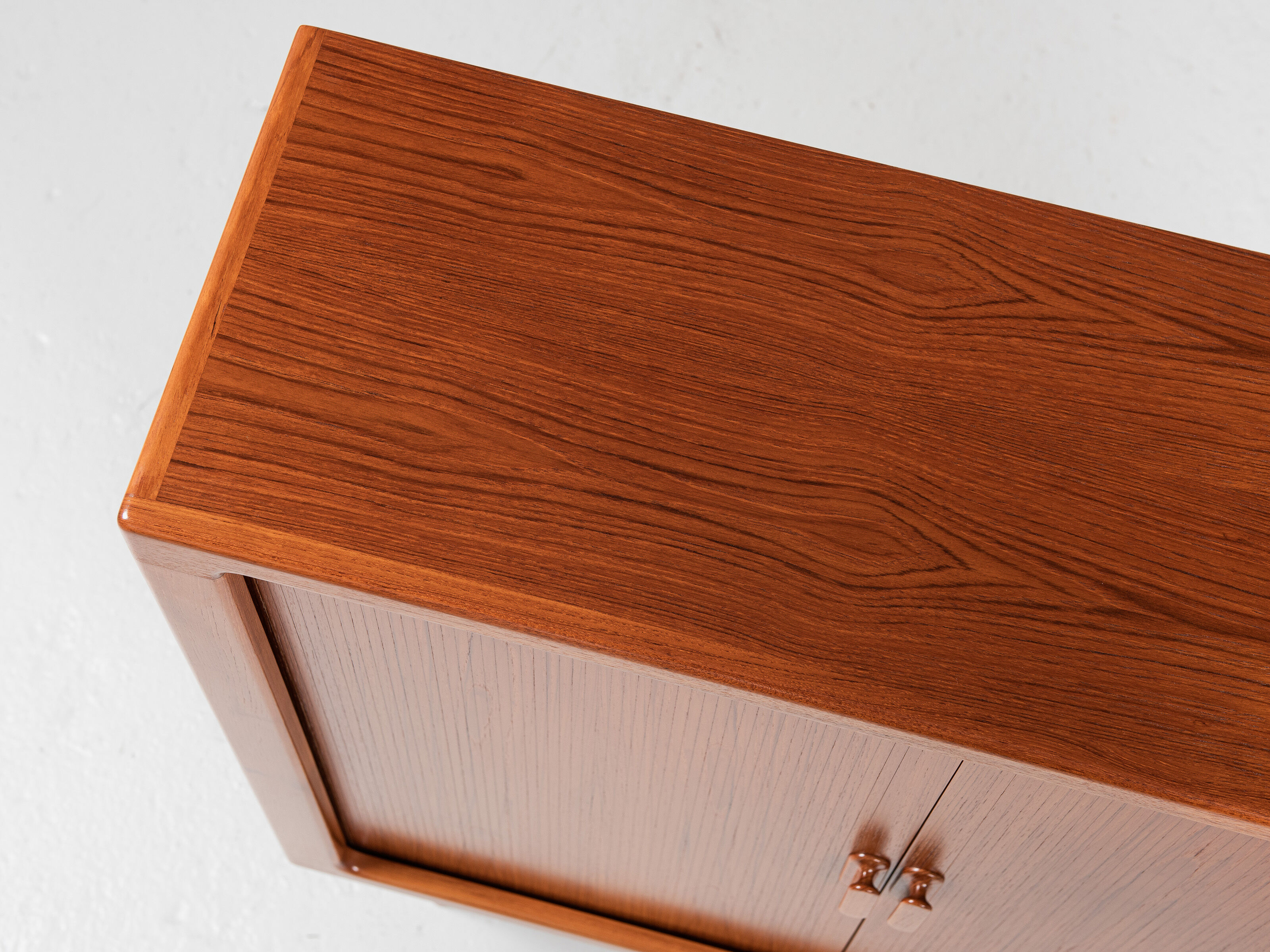 Midcentury Danish cabinet in teak with tambour doors by Dyrlund 1960s