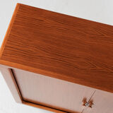 Midcentury Danish cabinet in teak with tambour doors by Dyrlund 1960s