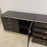 Pair of chests of drawers abbondinterni mahogany almost black.
