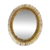Large rattan and bamboo mirror by Franco Albini for Bonacina, Italy 1960s