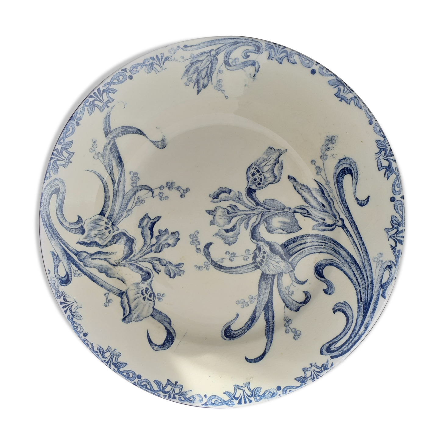 6 plates with dessert iris Clairefontaire