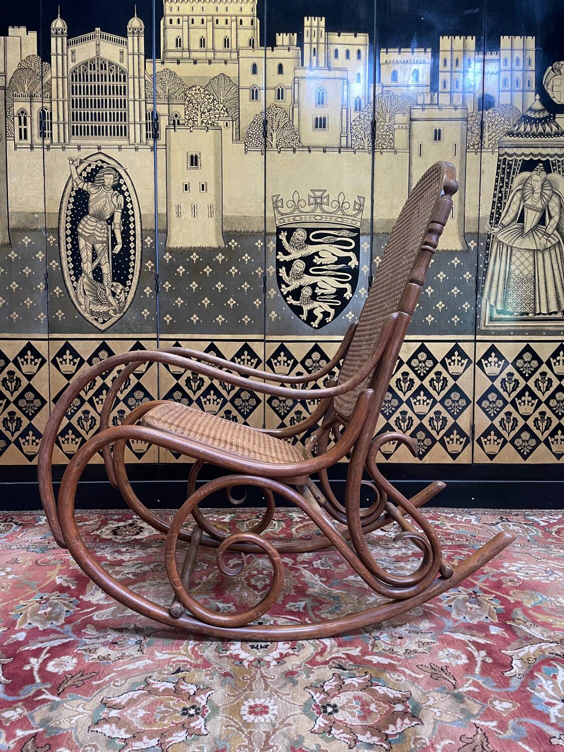 Thonet bentwood and cane rocking chair