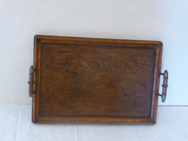Charming Bistro tray, wooden and brass handle, circa 1940, ART DECO