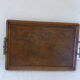 Charming Bistro tray, wooden and brass handle, circa 1940, ART DECO