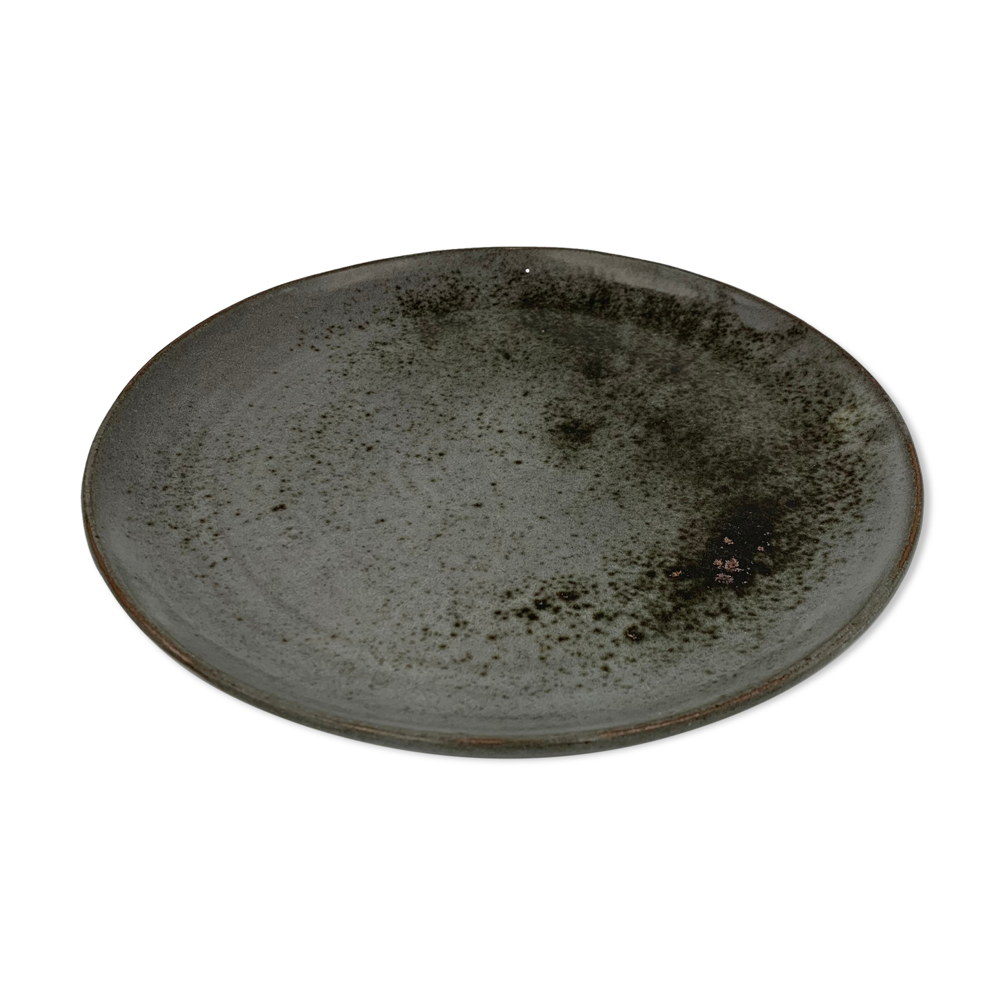 Large vintage round dish Thierry ROBERT, Grès du Loir - 1970s