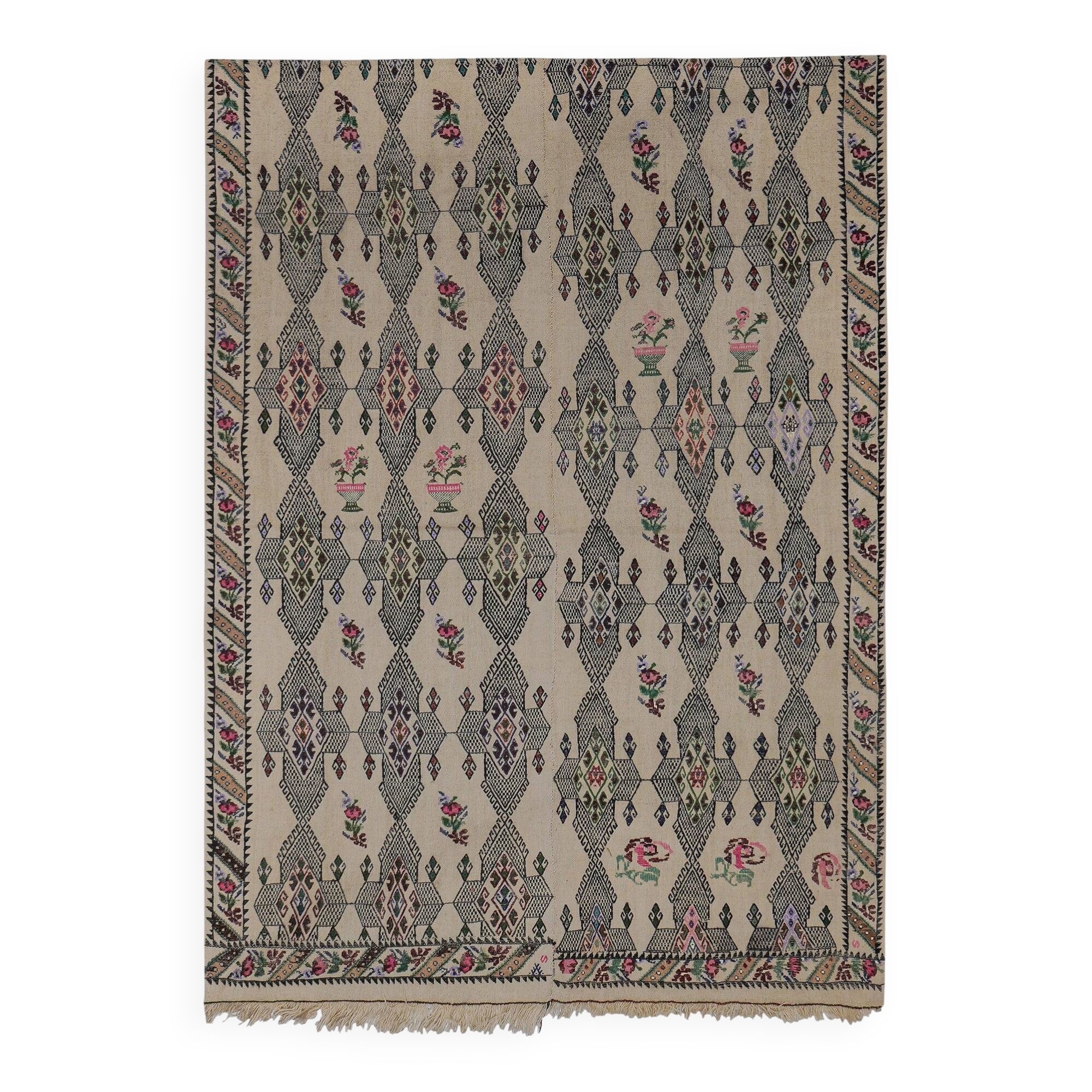 Kilim turc vintage tissé main 172x233 cm