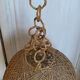 Suspension corde et rotin vintage