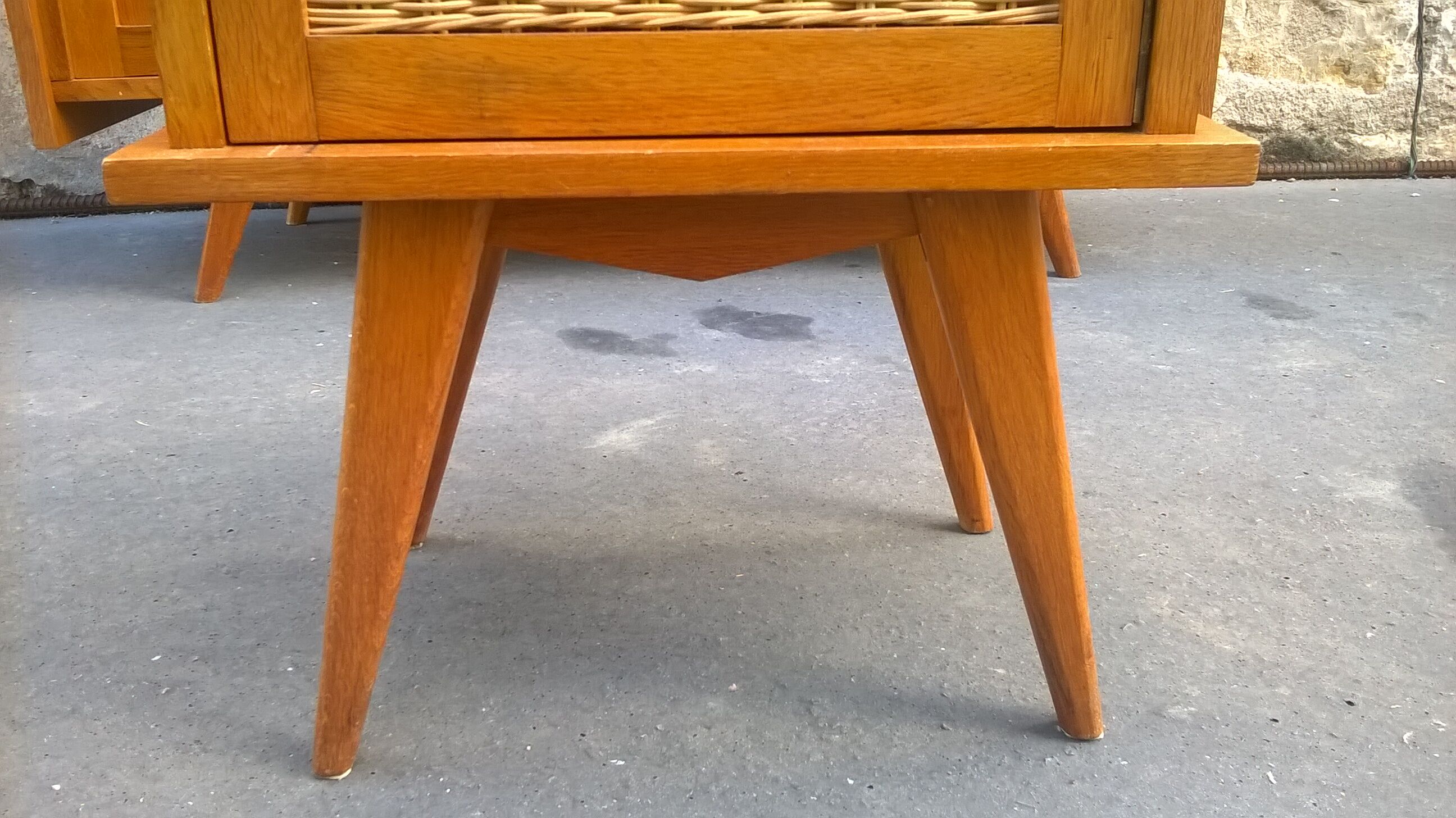 Vintage rattan bedside