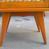 Vintage rattan bedside