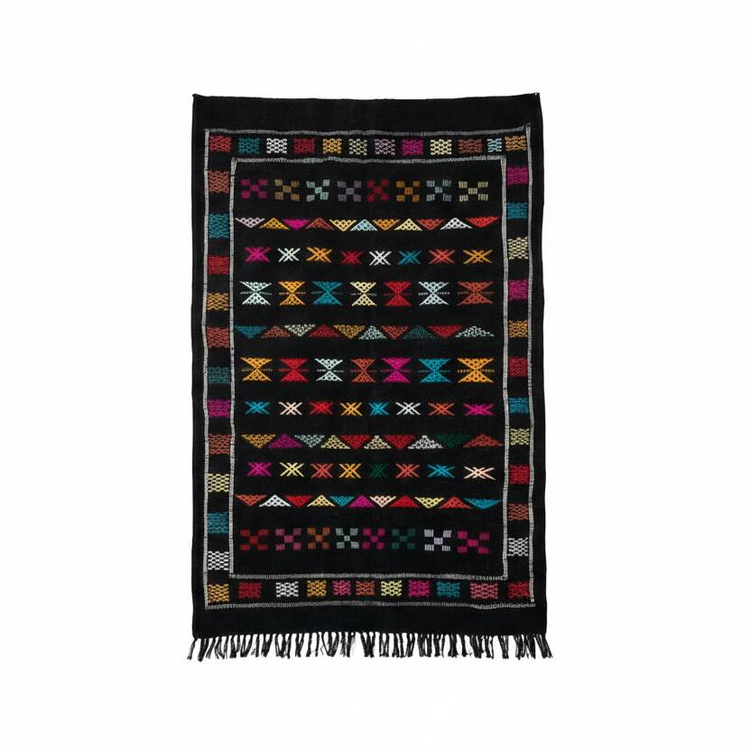 Small black Sabra rug 100x150 cm
