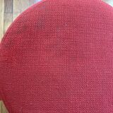 Pair of low tulip stools in red metal 1970