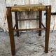 Wooden stool + vintage woven straw seat