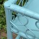 Etagère d’angle en rotin turquoise vintage 1960