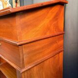 Wooden writing desk with storage, vintage 1950s.