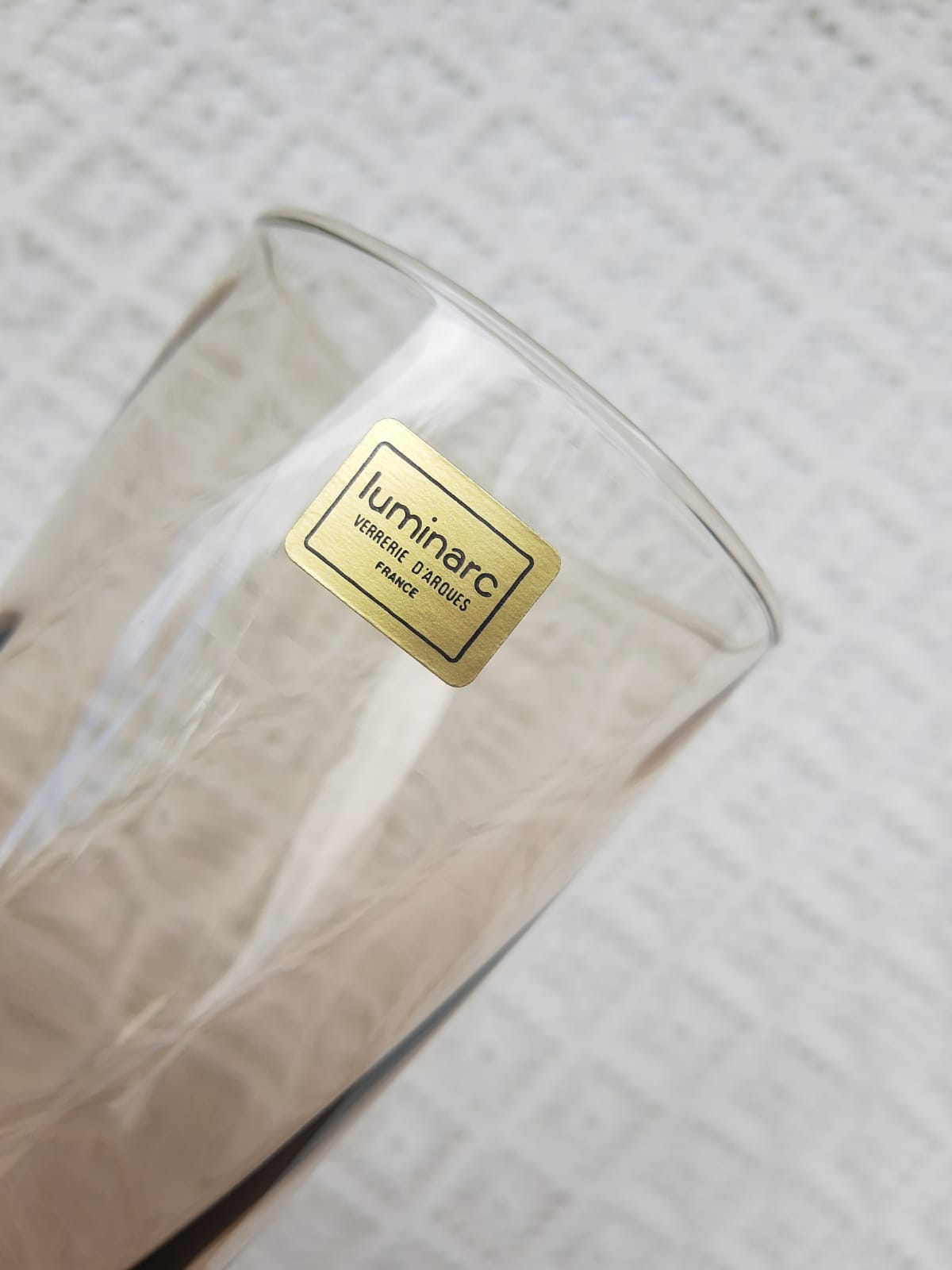 Set of 4 smoked glasses luminarc france vintage