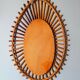 1960s rattan sun mirror