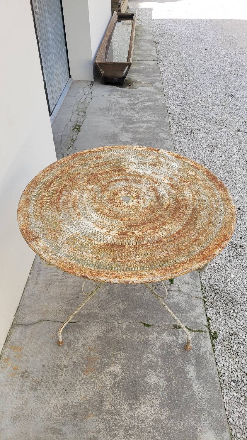 Round Wrought Iron Garden Table 1900s