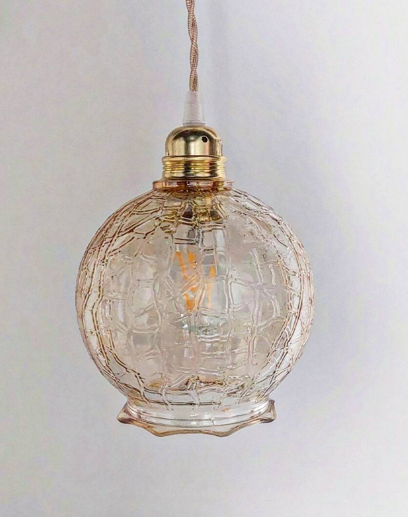 Vintage amber walking lamp
