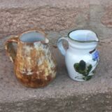 Set of 2 ceramic pitchers from Vallauris Kostanda and Thiry