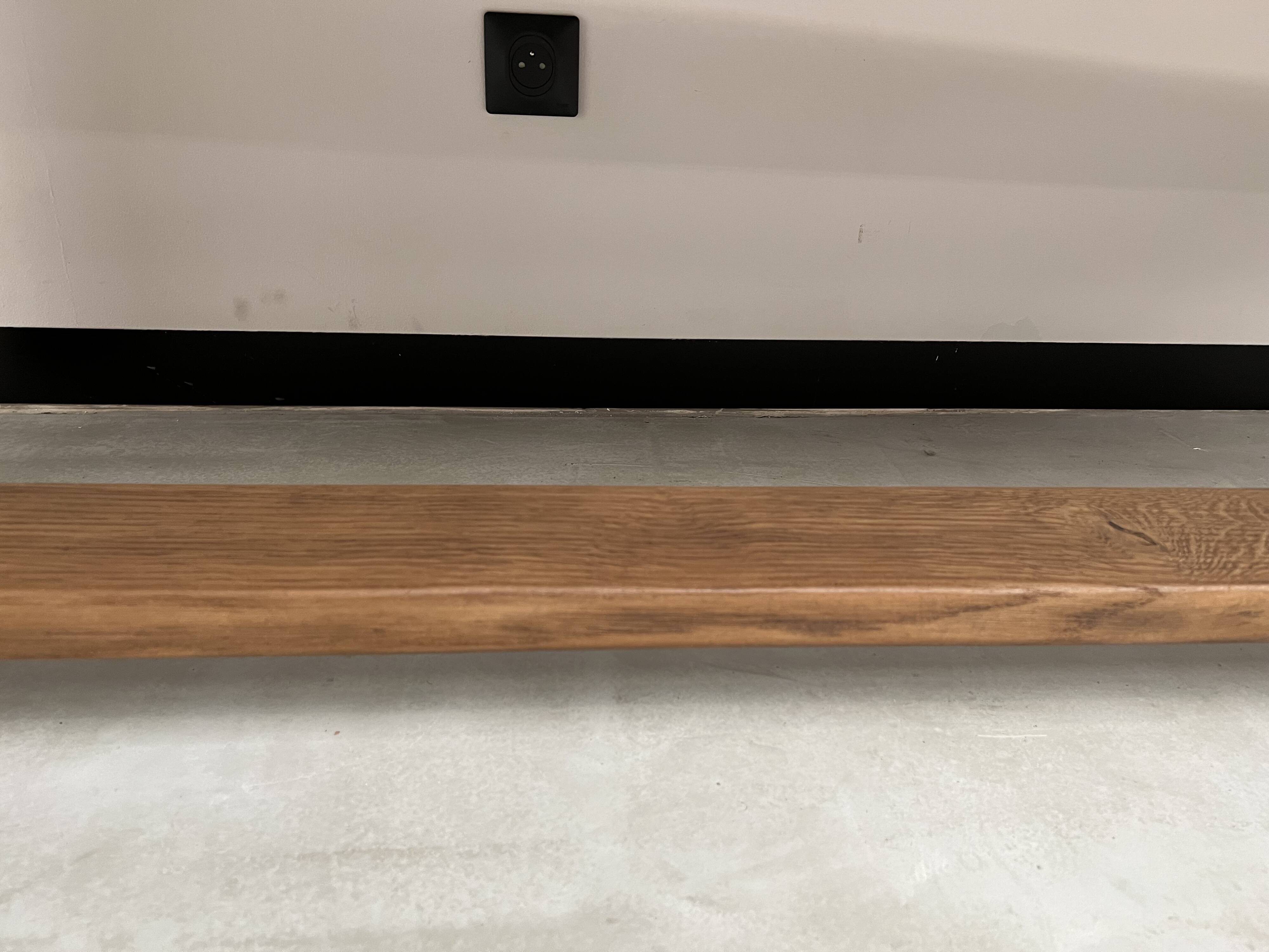 Grande table de ferme en chêne massif avec ses rallonges, années 50