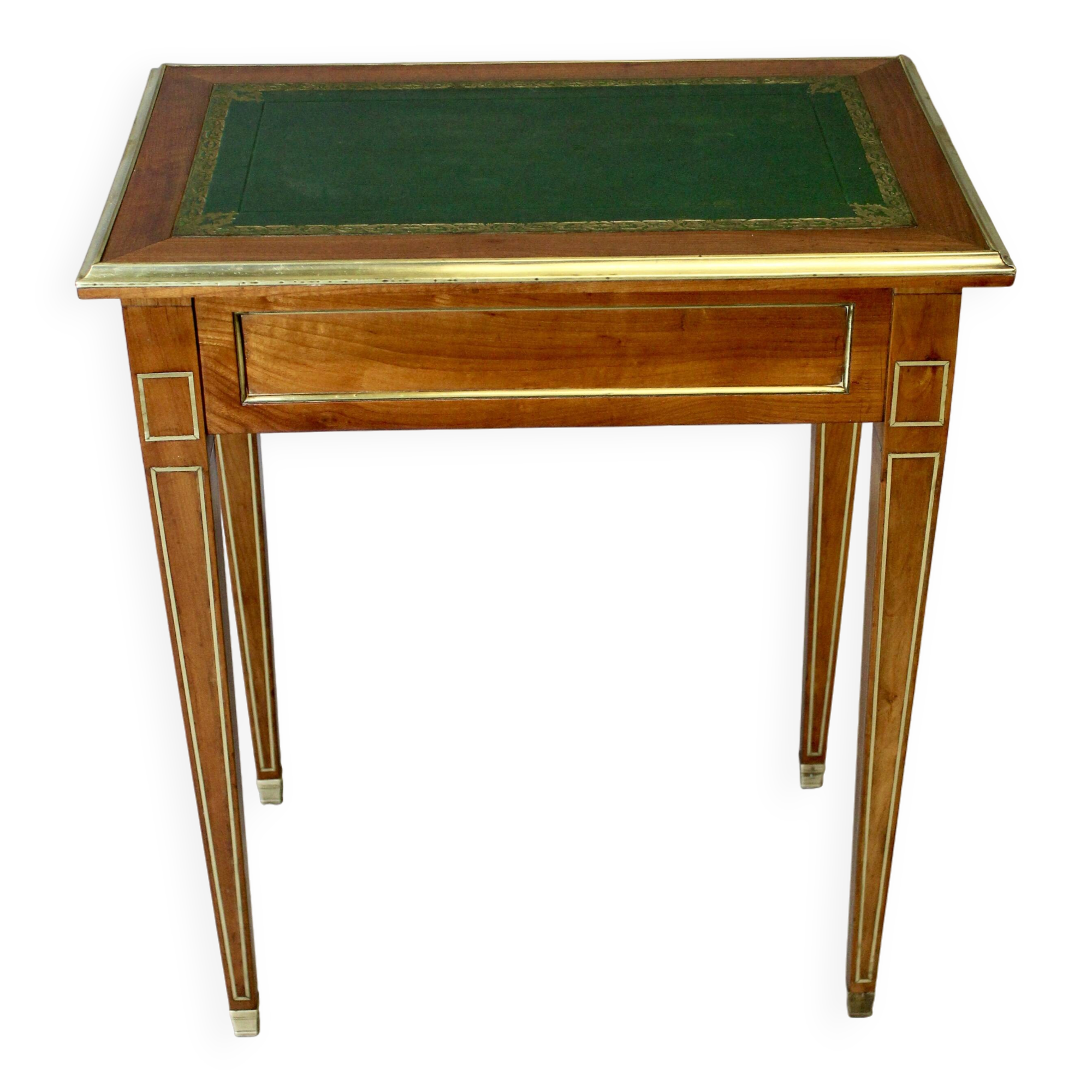 Louis XVI writing table with brass beading