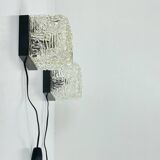 Pair of Vintage Cube Lamps – Textured Glass Wall or Ceiling Lights