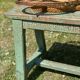 Old solid wood farmhouse bench