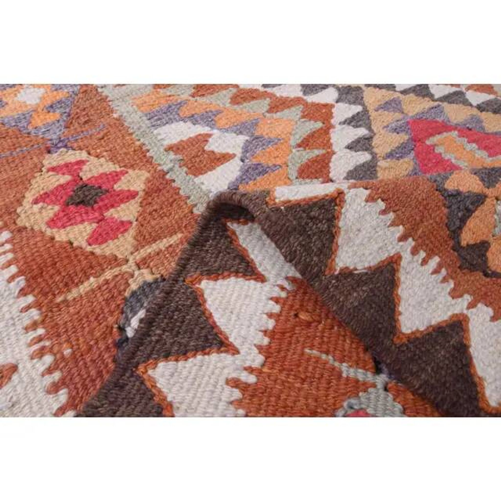 1970s vintage Turkish hand-knotted wool cotton brown runner rug 90x286