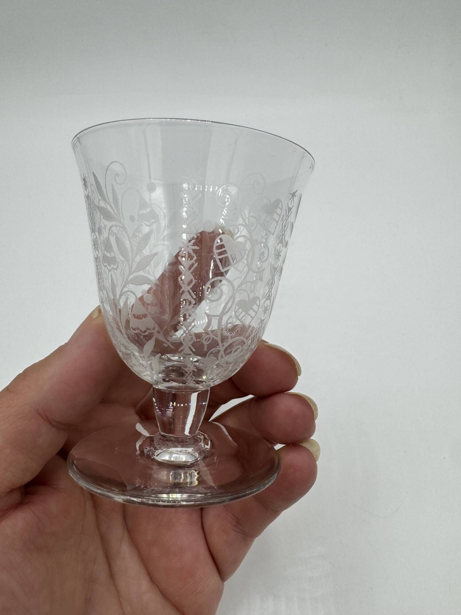 Set of 5 white wine glasses - Baccarat Crystal – Argentina model, 1940