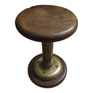 Tabouret massif Teck - cuivre