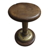 Tabouret massif Teck et Cuivre marine