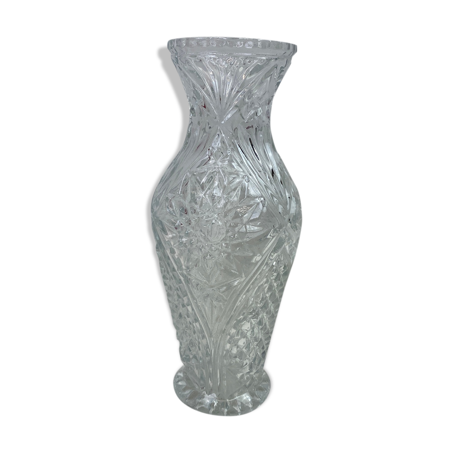 22cm moulded glass vase
