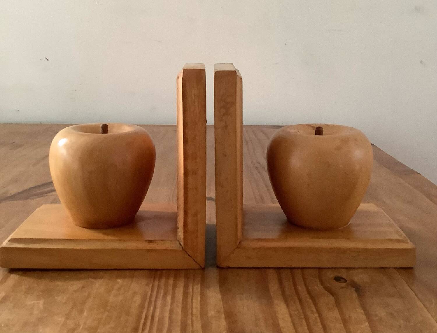 Pair of vintage wooden bookends