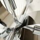 Amilux, 1970, "space age" chandelier in chrome stainless steel