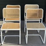 Set of 4 Cesca b32 model chairs in white dining chair