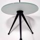 Tripod Beech and Glass Side Table in the Style of Cesare Lacca, Italy, 1980s