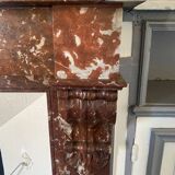 Louis Philippe style fireplace in speckled red marble 20th century