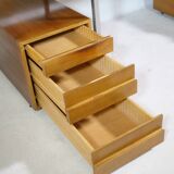 Mid-Century Behr Desk in Walnut with 2 Drawer Containers, Germany, 1970s