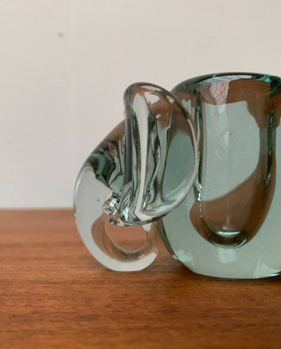 Vintage handmade African glass animal candle holders from Ngwenya Glass, set of 2.