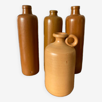 Set of 4 stoneware bottles