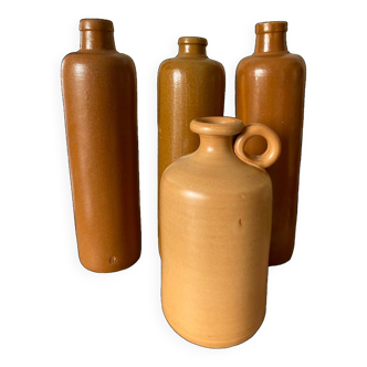 Set of 4 stoneware bottles