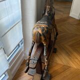 Cheval à bascule ancien bois et cuir
