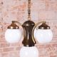 Art Deco Dissociative Chandelier in Brass and Opaline Glass, Czech, 1920s