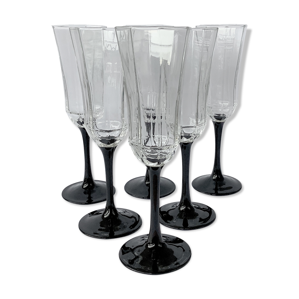 Flûtes à champagne Luminarc Octime style art déco Selency