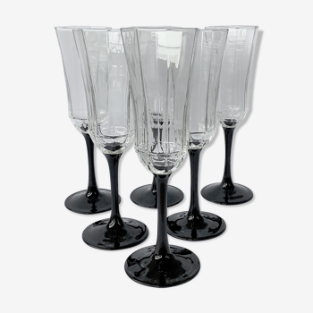 Luminarc Octime champagne flutes art deco style